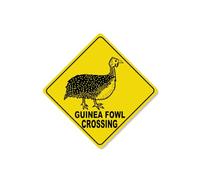Guinea Fowl Crossing Sign, Guinea Fowl Crossing, Guinea Fowl Crossing Diamond Sign, Guinea Fowl Farm, Sign For Guinea Fowls, Barn Signs, Road Sign, Guinea Fowl Lovers - Metal Sign 12 x 12 Inch