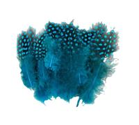 Guinea Fowl Feathers, 100 Pack 6-12cm/2.36-4.72 Inch Natural Speckled Feathers for DIY Art Craft Collage Headdress Home Wedding Birthday Party Decoration (Blue)