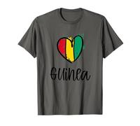 Guinea Heart Line Art Flag Cute Africa French Guinean Gift T-Shirt