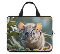 Guinea Mouse with Glasses Laptop Bag Durable Laptop Sleeve Water-Resistant Notebook Bag for Computer Or Tablet