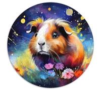 Guinea Pig 1000 Piece Guinea Pig Round Jigsaw Puzzles 100% Recycled Cardboard Educational Games for Adults And Kids 1000pcs (67.5x67.5cm)