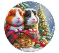 Guinea Pig 1000 Piece Guinea Pig Round Jigsaw Puzzles Challenging & Brainteasing Educational Games for Adults And Kids 1000pcs (67.5x67.5cm)