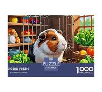 Guinea Pig 1000 Piece Paper Jigsaw Puzzle Color Challenge Creative Jigsaw Puzzle Cartoon Illustration For Adults And Kids Gifts 38x26cm/1000pcs