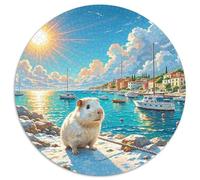 Guinea Pig 1000 Pieces Jigsaws Stress Reliever Difficult Challenge for Adults Kids Unique Challenge Game Cute Pets Creative Round Jigsaw Puzzles Family Game Gifts And Gifts (67.5x67.5cm)