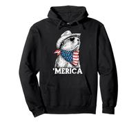 Guinea Pig American Flag Bandana Sunglasses Cowboy Hat Pullover Hoodie