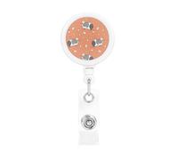 Guinea Pig and Popcorn Print Badge Reel Retractable Badge Holder Cute Badge Clip Id Card Holders for Men Women