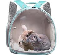 Guinea Pig Backpack Carrier, Bearded Dragon Carrier Backpack with Clear Bubble Window,Small Animal Travel Backpack for Hedgehog Rat,Chameleon,Rabbit,Sugar Glider,Airline Approved (Green, Backpack)