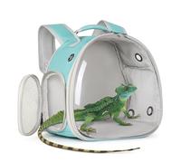 Guinea Pig Backpack Carrier, Bearded Dragon Carrier Backpack with Clear Bubble Window,Small Animal Travel Backpack for Hedgehog Rat，Chameleon,Rabbit,Sugar Glider,Airline Approved (Green, Backpack)