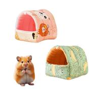 Guinea Pig Bed, Cave Cozy Hamster Rabbit Bed, Guinea Pig Hideout Washable Small Animal House Cage Accessories for Dwarf Rabbits Chinchillas Hamsters Hedgehogs Ferrets (Pink+Green,S)