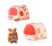 Guinea Pig Bed, Cave Cozy Hamster Rabbit Bed, Guinea Pig Hideout Washable Small Animal House Cage Accessories for Dwarf Rabbits Chinchillas Hamsters Hedgehogs Ferrets (Pink+Light Pink,L)