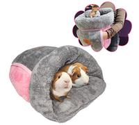Guinea Pig Bed Cuddle Sack Warm Soft and Cuddly Carrier Nest House Cage Accessories for Rat Ferret Hedgehog Squirrel Chinchilla Small Animal Sleeping Bedding (1.Grey)