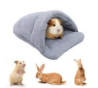 Guinea Pig Bed Hamster Bed Sleeping Bag Cave Nest Cushion Soft Warm Slippers Guinea Pig House Pet Winter Bedding Cage Accessories for Small Animal Squirrel Hedgehog Rat Chinchilla Ferret (Grey)