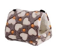 Guinea Pig Bed,Small Animals Hideout Bed,Cute Cartoon Pattern Guinea Pig House,Warm Cozy Hamster Cave Large Hideout for Dwarf Rabbits Squirrel Bunny Chinchillas Coffee M