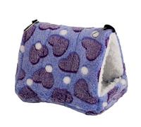 Guinea Pig Bed,Small Animals Hideout Bed,Cute Cartoon Pattern Guinea Pig House,Warm Cozy Hamster Cave Large Hideout for Dwarf Rabbits Squirrel Bunny Chinchillas Purple S