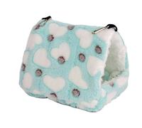 Guinea Pig Bed,Small Animals Hideout Bed,Cute Cartoon Pattern Guinea Pig House,Warm Cozy Hamster Cave Large Hideout for Dwarf Rabbits Squirrel Bunny Chinchillas Green M