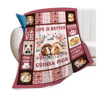 Guinea Pig Blanket Cute Pink Guinea Pigs Print Throw Blankets for Couch Sofa Bed Stuff Decor Lightweight Soft Cozy Fleece Plush Warm Flannel Bedding Gifts for Baby Girls Boys Kids Women Adults 50"x60"