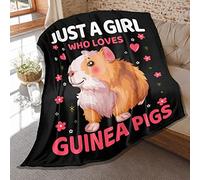 Guinea Pig Blanket Gifts for Girls Women,Just Girl Who Loves Guinea Pigs Throws,Soft Lghweight Plush Fluffy Quilt for Bed Sofa Couch Chair Room Decoration 80 in x 60 in Large for Adults