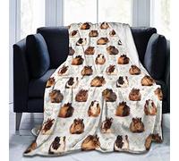 Guinea Pig Blanket Soft Fluffy Blanket Reversible Flannel Fleece Blanket, Printed Warm Throw Blanket Kids Adults Blanket for Bed Couch and Sofa 180 x 200 cm