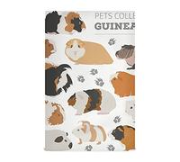 Guinea Pig Breeds Pet Rodents Isolated on White 1 Pack Polyester Kitchen Dish Towel, Hand Bar Tea Towels with Hanging Loop, Hemmed NapkinTowel Dishtowels Waffle Dishcloths