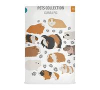 Guinea Pig Breeds Pet Rodents Isolated on White 1 Pack Polyester Kitchen Dish Towel, Hand Bar Tea Towels with Hanging Loop, Hemmed NapkinTowel Dishtowels Waffle Dishcloths