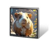 Guinea Pig Button Pin Funny Cute Brooch Pins Personalized Square Lapel Pin Badges Alloy Pinback Button Badge Novelty Backpack Pins for Jackets Hat Bags Chrismas Birthday Gift