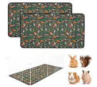 Guinea Pig Cage Liner, 2 Pack Washable Reusable Pee Pads, Absorbent Waterproof Mat, Non-Slip Pet Liner for Guinea Pig, Rabbit, Hamster, Chinchilla (71*145cm/28*57in)