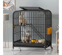 Guinea Pig Cage Rabbit Cage,Ferret Cage Pet Playpen - Two Tier Rabbit Hutch Outdoor Guinea Pig Cage with Pull-Out Tray and 4 Casters