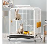 Guinea Pig Cage Rabbit Cage,Ferret Cage Pet Playpen - Two Tier Rabbit Hutch Outdoor Guinea Pig Cage with Pull-Out Tray and 4 Casters