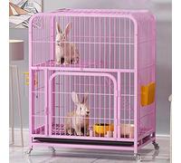 Guinea Pig Cage Rabbit Cage,Ferret Cage Pet Playpen - Two Tier Rabbit Hutch Outdoor Guinea Pig Cage with Pull-Out Tray and 4 Casters