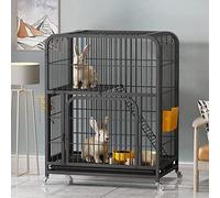 Guinea Pig Cage Rabbit Cage,Ferret Cage Pet Playpen - Two Tier Rabbit Hutch Outdoor Guinea Pig Cage with Pull-Out Tray and 4 Casters