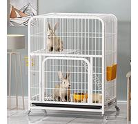 Guinea Pig Cage Rabbit Cage,Ferret Cage Pet Playpen - Two Tier Rabbit Hutch Outdoor Guinea Pig Cage with Pull-Out Tray and 4 Casters