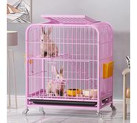 Guinea Pig Cage Rabbit Cage,Ferret Cage Pet Playpen - Two Tier Rabbit Hutch Outdoor Guinea Pig Cage with Pull-Out Tray and 4 Casters