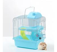 Guinea Pig Cage & Rabbit Cage1/2/3 floors Fully Transparent cage for Hamster Gerbils Pet CageHamster Cage Hamster House Spacious Hamster cage Small Animal Cagewith Hamster Accessories(Blue,27*21*33cm)