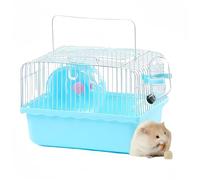 Guinea Pig Cage & Rabbit Cage1/2/3 floors Fully Transparent cage for Hamster Gerbils Pet CageHamster Cage Hamster House Spacious Hamster cage Small Animal Cagewith Hamster Accessories(Blue,23*17*17cm)