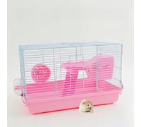 Guinea Pig Cage & Rabbit Cage1/2/3 floors Fully Transparent cage for Hamster Gerbils Pet CageHamster Cage Hamster House Spacious Hamster cage Small Animal Cagewith Hamster Accessories(Pink,47*30*30cm)