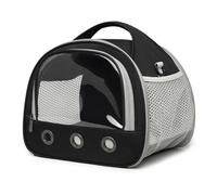 Guinea Pig Carrier Bag, Portable Small Animal Travel Carrier Backpack with Transparent Window for Guinea Pigs Sugar Glider Hedgehog Rats Birds (Black)
