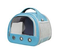 Guinea Pig Carrier Bag, Portable Small Animal Travel Carrier Backpack with Transparent Window for Guinea Pigs Sugar Glider Hedgehog Rats Birds (Blue)