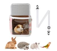 Guinea Pig Carrier Bag with Water Bottle，Travel Portable Small Animal Carrier Sling Pouch, Clear Window Carrier Backpack for Hamster Bunny Gerbil Hedgehog Sugar Glider Lizard Bird.(Pink)