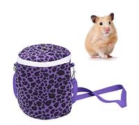 Guinea Pig Carrier Travel Portable small pet carrier Warm hamster travel carrier for Bunny Gerbil Hedgehog Sugar Glider Hedgehog (purple leopard print)