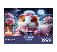 Guinea Pig Challenging Puzzles 1000 Pc - Guinea Pig Bedtime Cozy Magical Whimsical for Men And Women Recycled Paper Suitable for Wall Decompression52x38cm/1000pcs