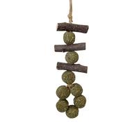 Guinea Pig Chew Toys - Wooden Rabbit Chew Applle Sticks Strings, Hamster Boredom Breaker Molar Toys, Grinding Cage Hanging Accessories - Brown