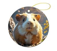 Guinea Pig Christmas Ornaments Round Personalized Hanging Xmas Decorations Multi Purpose Xmas Tree Ornaments Keepsake for Family Party Outdoor Decorations