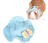 Guinea Pig Clothes,Rabbit Harness,Ferret Bunny Clothes with Pet Rabbit Harness and Leash Mini Hat Bag Cute Brooch for Kitten Small Animal Collars (Blue)