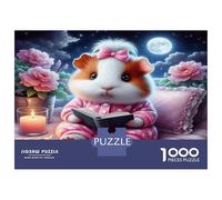 Guinea Pig DIY Jigsaw Puzzle, Guinea Pig Reading Eco-Friendly Paper, Fun & Challenging Family Game, Beautiful Decoration Puzzle, Great Gift Idea 70x50cm/1000pcs