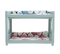 Guinea Pig Double Layer Bunk Bed with Fleece Sleeping Pads Small Animal Hideout Suitable for Hamsters Hedgehogs Indoor Cage Accessories Random Color