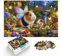 Guinea Pig Fairy Wings Garden Jigsaw Puzzle 1000pcs (38x26cm) Adult Puzzle | For relaxed after-work puzzle time: Adult jigsaw puzzle with 1000 pieces offers a calm pastime at home.