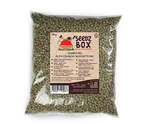 Guinea Pig Food 1.8kg - Crunchy Nuggets Feed Mix - SeedzBox Deluxe Guinea Pig Nuggets - Curbs Selective Eating Habits - Alfalfa Wheat and Linseed - High in Vitamin C and Calcium