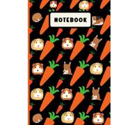 Guinea Pig Gifts: Carrot & Guinea Pig Pattern in Black, Wide Ruled Lined NoteBook, Guinea Lover Journal (Workbook, Diary) with Lines, Appreciation ... for Kids, Students, Teachers, Works College