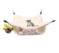 Guinea Pig Hammock and Treat Ball with Hanger Set, Guinea Pig Hideout and Silicone Treat Ball Feeder, Hamster Toys, Rat Hammock for Hedgehog Sugar Glider Squirrel, Hamster Cage Accessories (Pink)