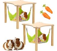 Guinea Pig Hammock with Natural Wooden Stand，C | Guinea Pig Hammock,Detachable,Suitable for All Seasons,Hanging Bed for Chinchilla Hamster Bunny Ferret